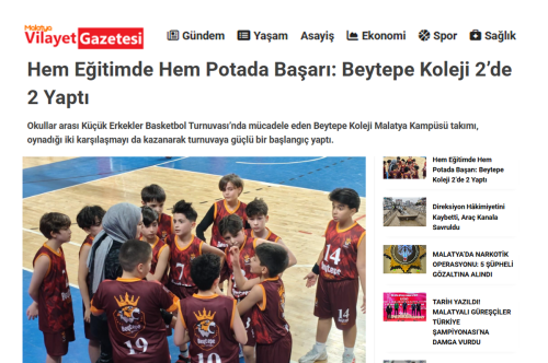 BEYTEPE KOLEJİ 2’DE 2 YAPTI