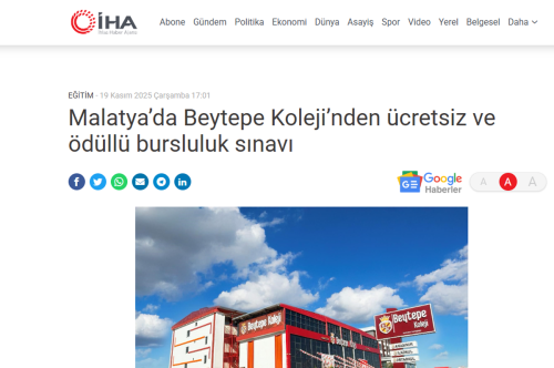 BEYTEPE KOLEJİ İHLAS HABER AJANSI'NDA