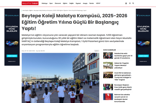 Beytepe Koleji Malatya Kampüsü, 2025-2026 Eğitim Öğretim Yılına Güçlü Bir Başlangıç Yaptı!