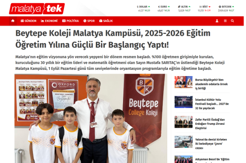 Beytepe Koleji Malatya Kampüsü, 2025-2026 Eğitim Öğretim Yılına Güçlü Bir Başlangıç Yaptı!