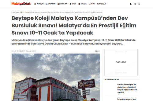 BEYTEPE KOLEJİ MALATYA ODAK HABER'DE