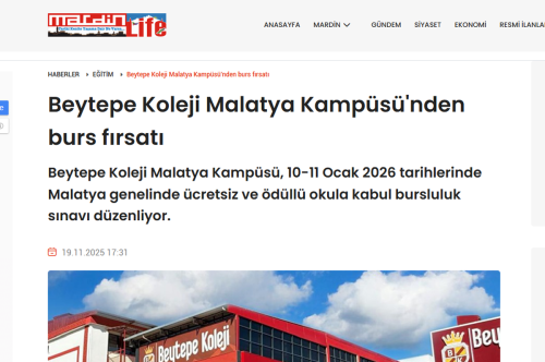 BEYTEPE KOLEJİ MARDİNLİFE GAZETESİ'NDE