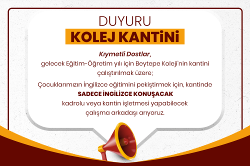 KOLEJ KANTİNİ İŞ İLANI