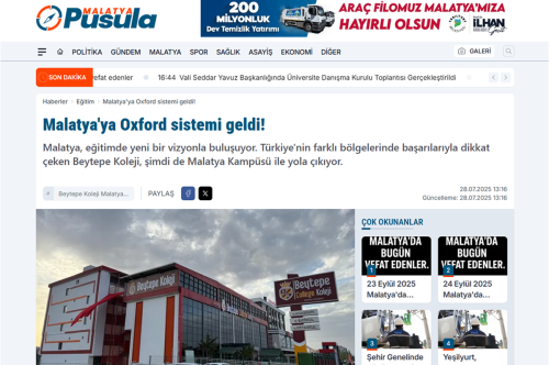 Malatya'ya Oxford sistemi geldi!
